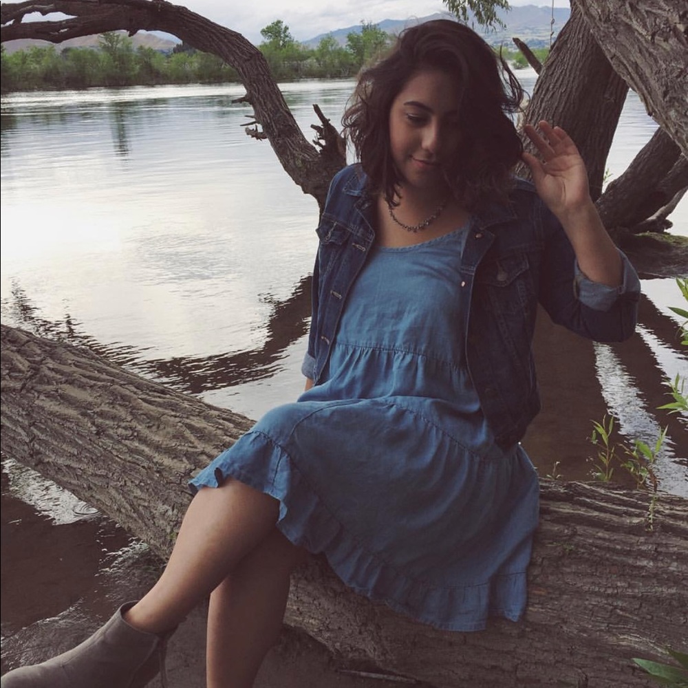 Chambray tank dress